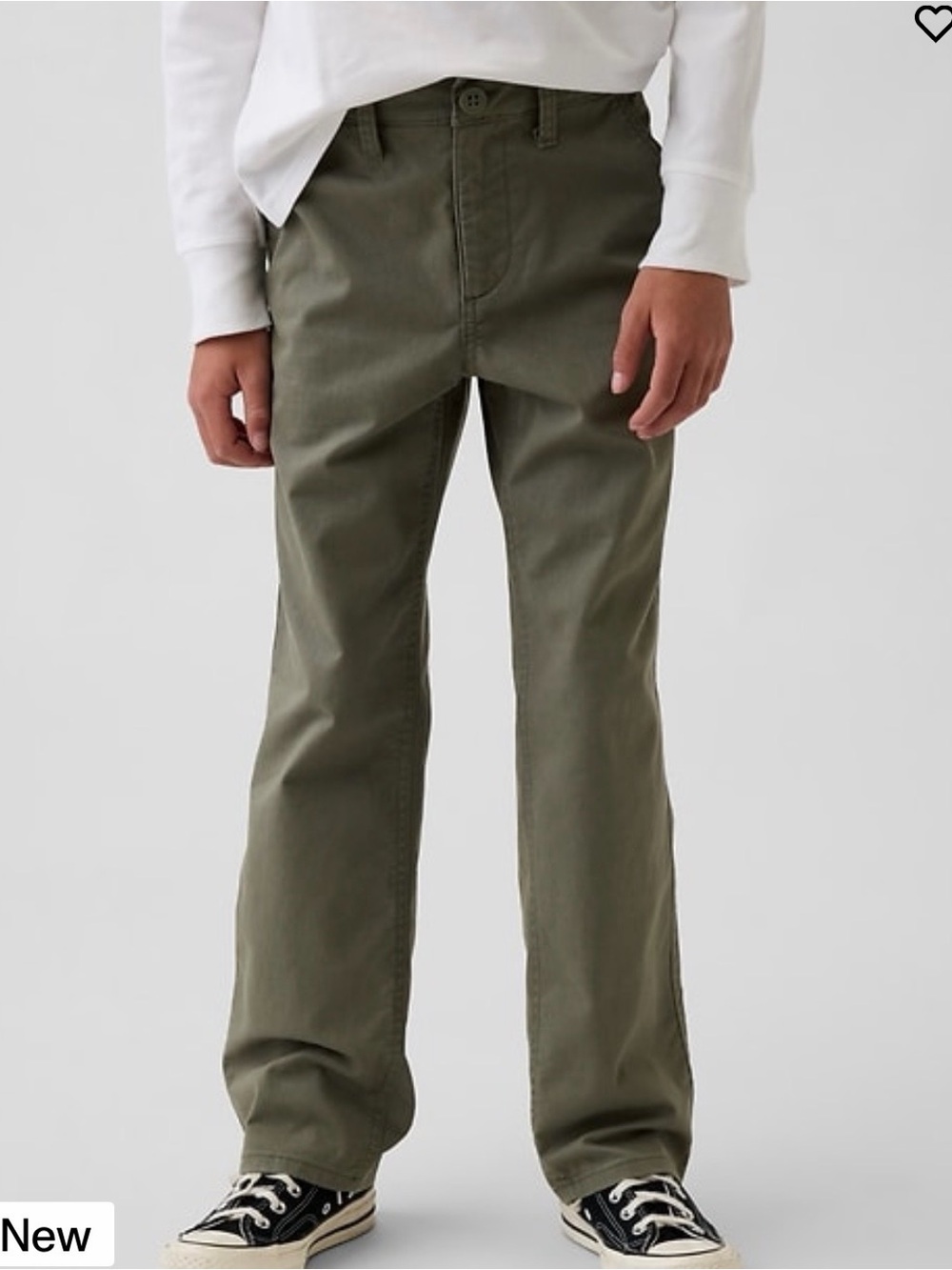GAP Boys Olive Green Straight-Leg Chinos HUSKY